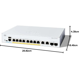 Cisco C1300-8P-E-2G 8-Port PoE+ Gigabit Managed Switch | Detroit Technologies