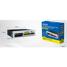 Netis ST106PDI-2-65 6-Port PoE Switch 65W Safety Lock | Detroit Technologies