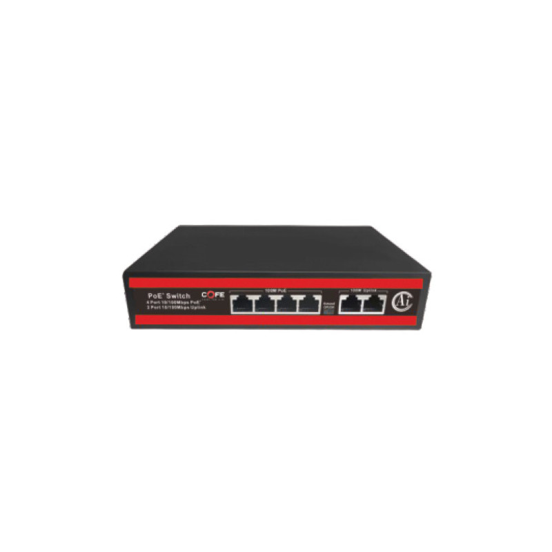 COFE CF-SWP2504 4-Port PoE Switch – 4×10/100M PoE + 2×100M Uplink, VLAN, Network Storm Protection