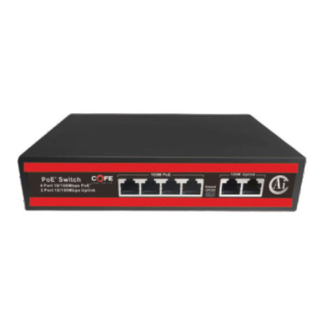 COFE CF-SWP2504 4-Port PoE Switch – 4×10/100M PoE + 2×100M Uplink, VLAN, Network Storm Protection