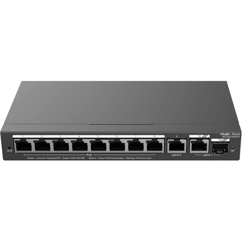 Buy Ruijie RG-ES210GS-P 10-Port Gigabit PoE+ Smart Cloud Managed Switch in Kenya - Detroit Technologies