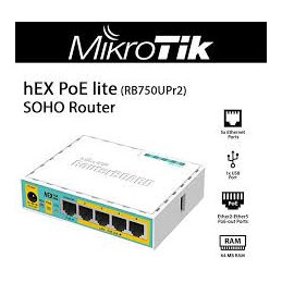 MikroTik RB750UPR2 hEX PoE Lite Router 5-Port Gigabit PoE Brand New | Detroit Technologies