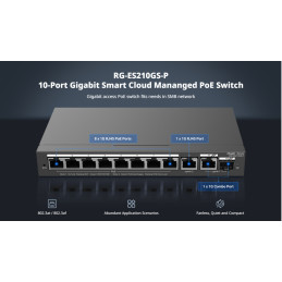 Buy Ruijie RG-ES210GS-P 10-Port Gigabit PoE+ Smart Cloud Managed Switch in Kenya - Detroit Technologies