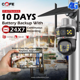 COFE CF-4GPTSL24-ADL UHD 4G Solar Dual-Light PT Camera | Detroit Technologies