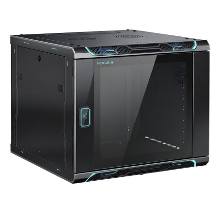NEXUS 9U Wall Mount Network Data Cabinet 600x450mm with Fan & PDU | Detroit Technologies