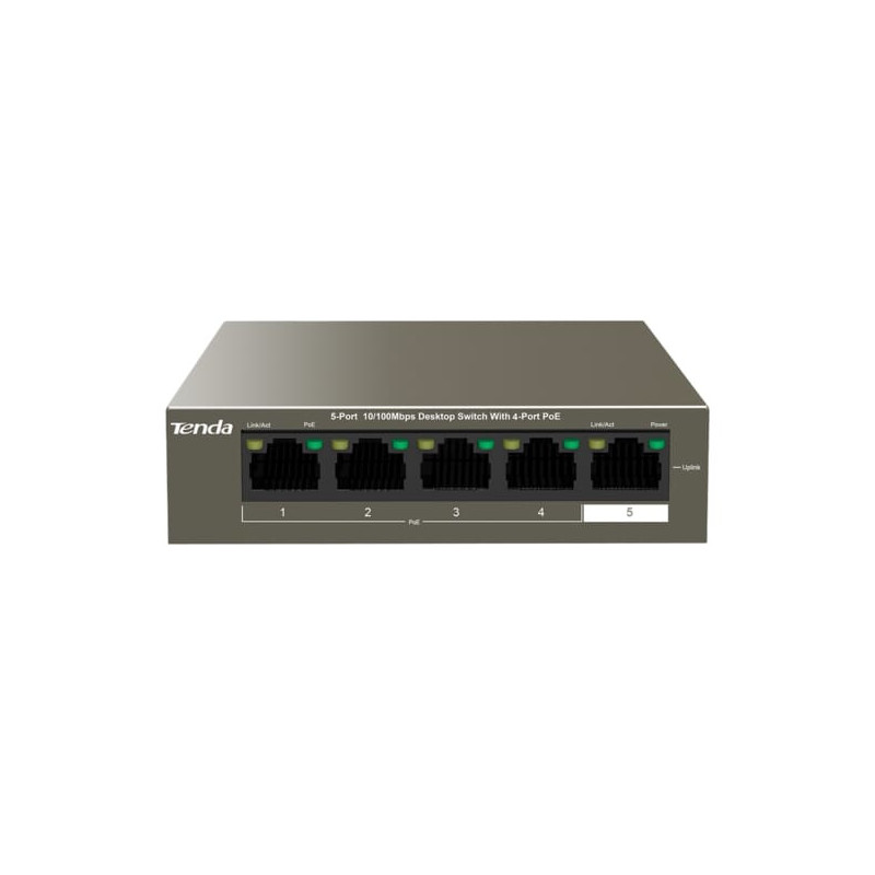 Tenda TEF1105P-4-63W 5-Port Desktop Switch – PoE, Plug & Play | Detroit Technologies