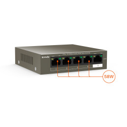 Tenda TEF1105P-4-63W 5-Port Desktop Switch – PoE, Plug & Play | Detroit Technologies