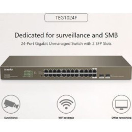 Tenda TEG1024F 24-Port Gigabit Unmanaged Switch – High-Speed & Reliable | Detroit Technologies