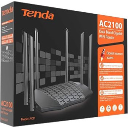 Tenda AC21 AC2100 Dual-Band Wi-Fi Router – Gigabit, High-Speed, Secure | Detroit Technologies