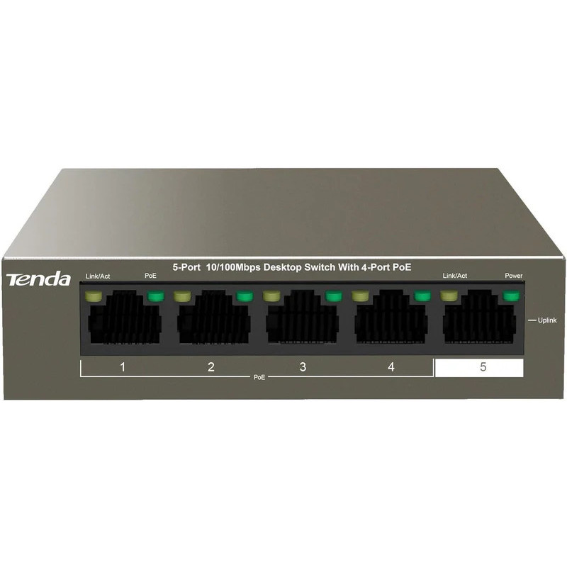 Tenda TEF1105P 5-Port PoE Switch – 58W, 4 PoE Ports | Detroit Technologies